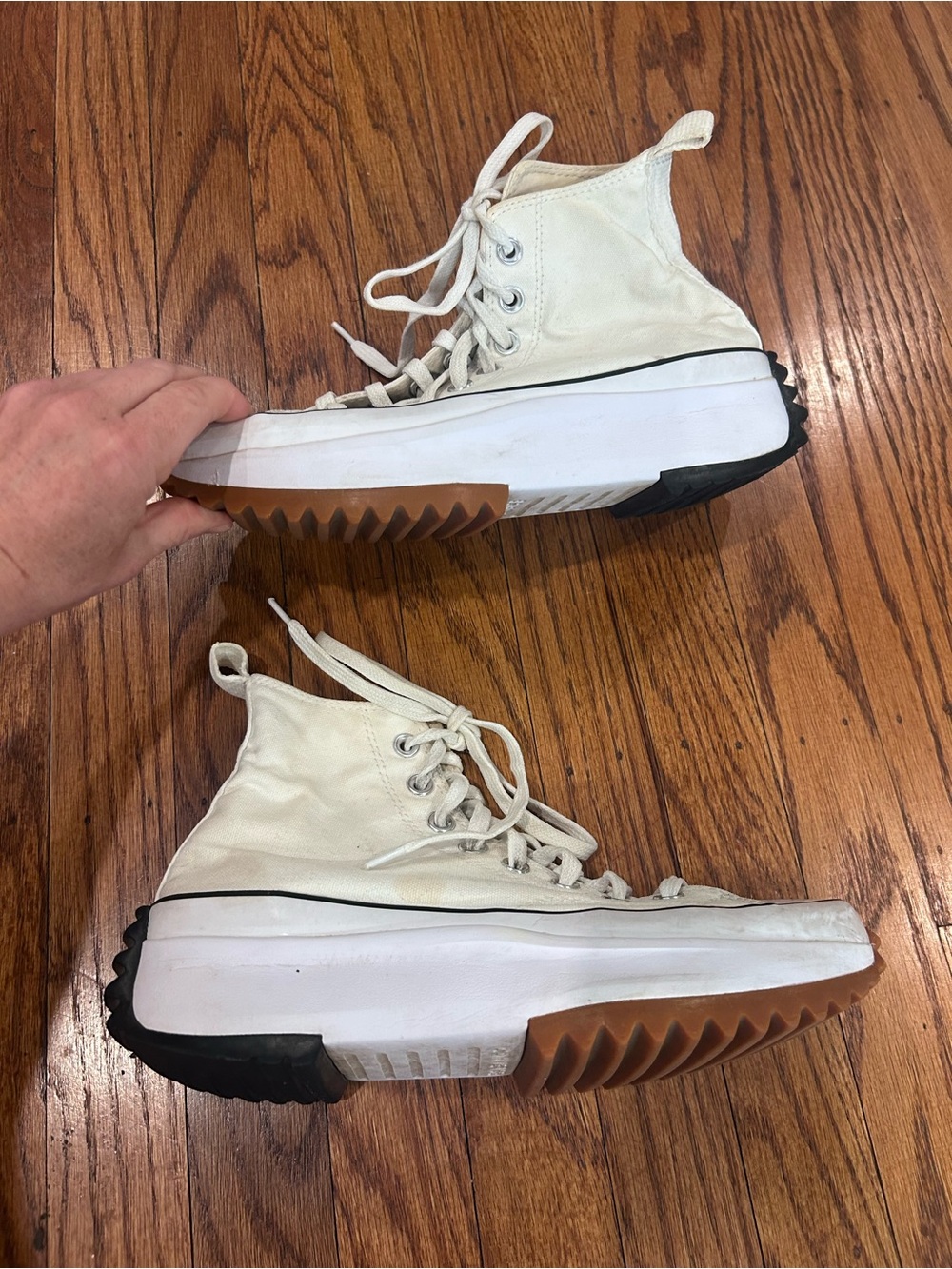 Converse Off-White Platform High Top Sneakers - Picture 3 of 8